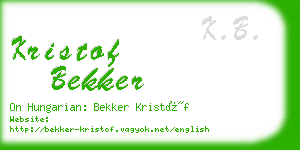 kristof bekker business card